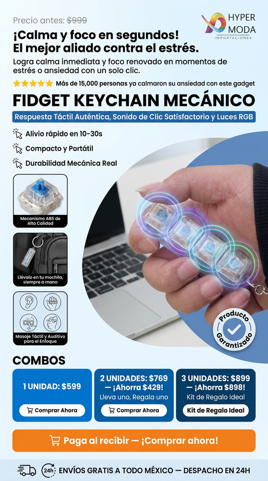 Llavero antiestrés interactivo